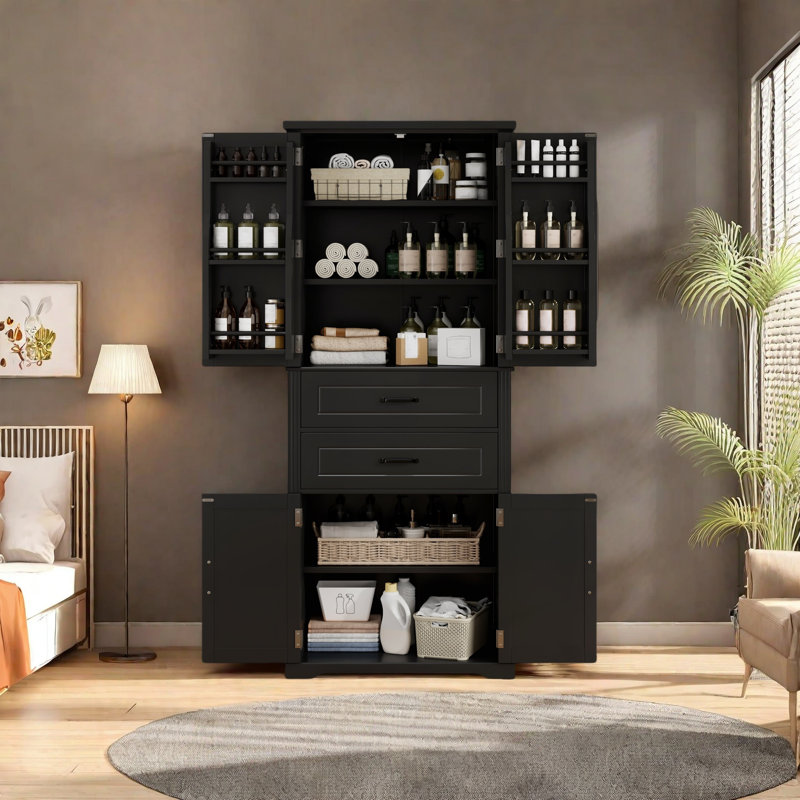 Élégante armoire de rangement polyvalente avec tiroirs et tablettes réglables, sécurité anti-basculement, fabrication en panneau de fibres à densité moyenne de qualité supérieure - idéale pour la salle de bain, la cuisine, le salon, la chambre ?