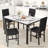 5-Piece Dining Table Set with 4 Velvet Uphosltered Dining Chairs, Rectangular  Faux Marble Kitchen Table Set, Modern Dining Table and Chairs Set for Kitchen, Dining Room,  Space-Saving-1302089286