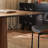 Walnut+Black Rectangular Solid Wood Dining table-118773787