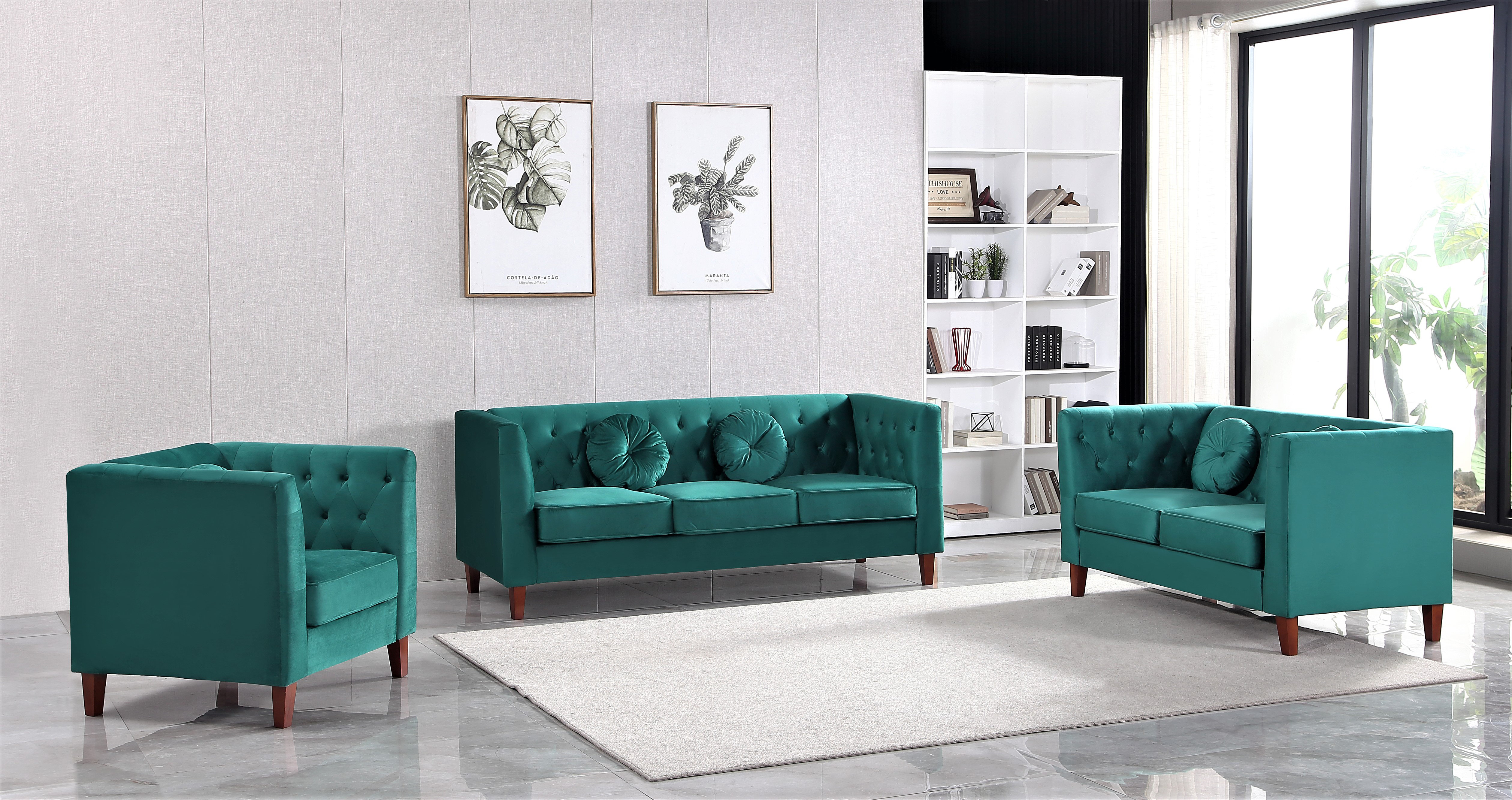 Everly Quinn 3 Piece Velvet Living Room Set | Wayfair