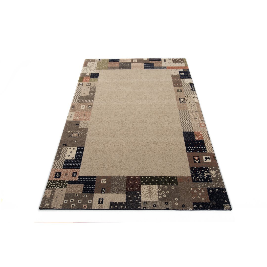 Teppich Cotaco aus Wolle in Beige/Braun/Grau