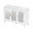 Elowen Modern Farmhouse Wood & Glass 3-Door Storage Cabinet With Adjustable Shelves-116999657