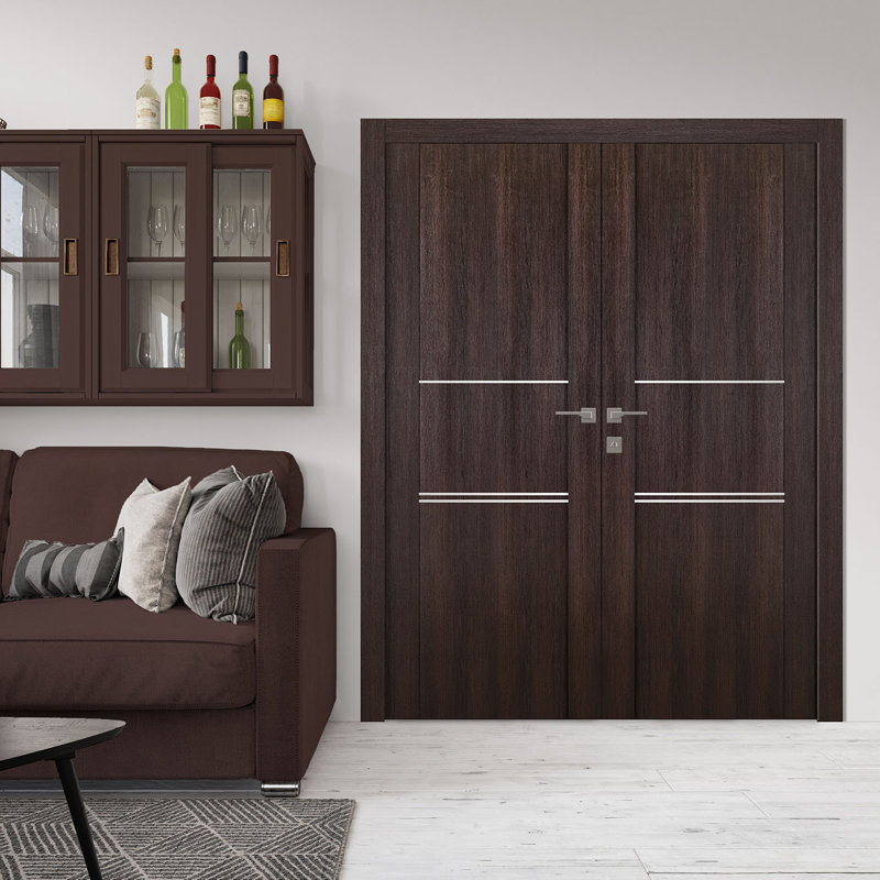 Porte standard lambrissée Avon, 55,5 po x 79,38 po, Chêne