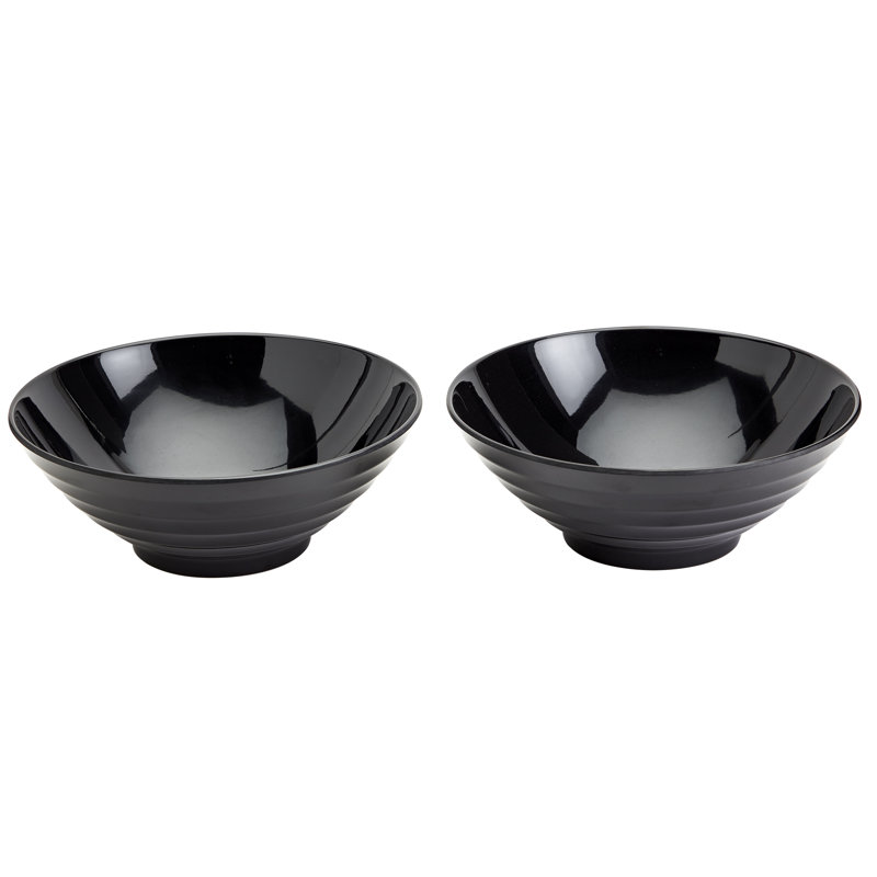 INFUSE 2-Piece Melamine Nesting Ramen Bowl Set, Black