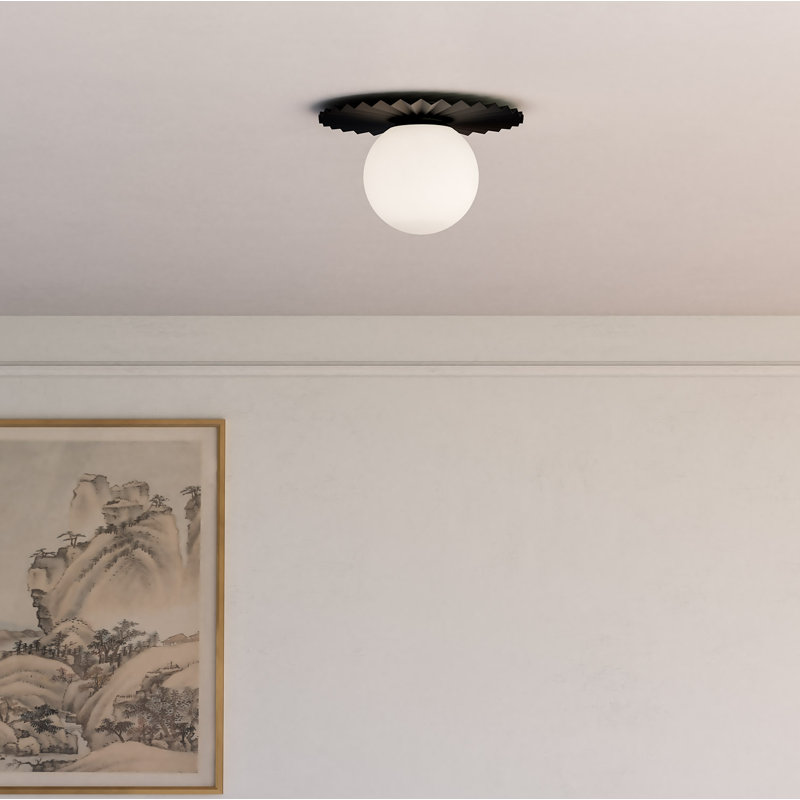 Plafonnier encastré 1 lumière Laki, Noir mat, H 6,63 po x l 11,88 po x P 11,88 po
