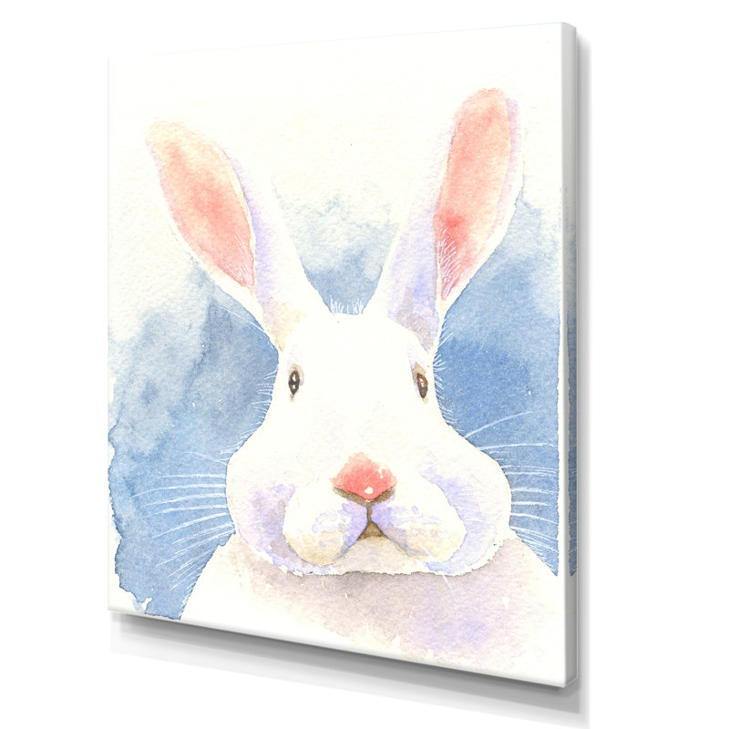 Portrait d'un joli lapin - reproduction sur toile, H 20 po x l 12 po x P 1 po, Toile tendue