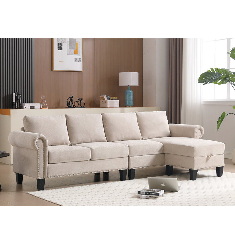 Canapé modulaire moderne de salon avec rangement - Beige 4, Beige