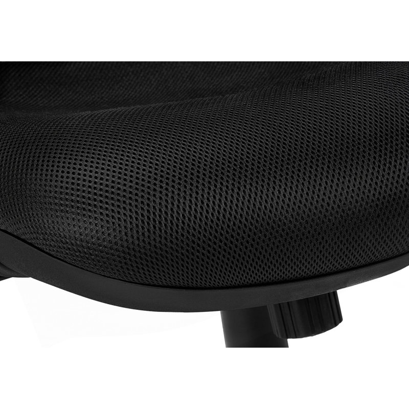 Chaise de bureau, hauteur réglable, pivotante, ergonomique, accoudoirs, Noir