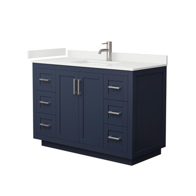 Ensemble de meuble-lavabo simple autoportant 48 po avec plateau en quartz Miranda