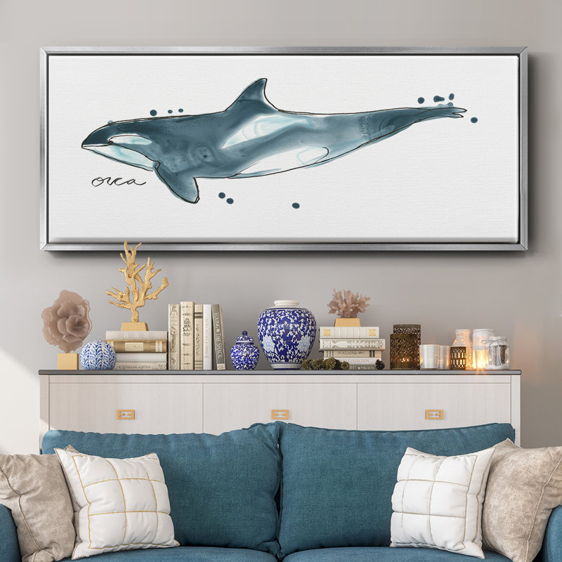Whale IV- Framed Canvas
