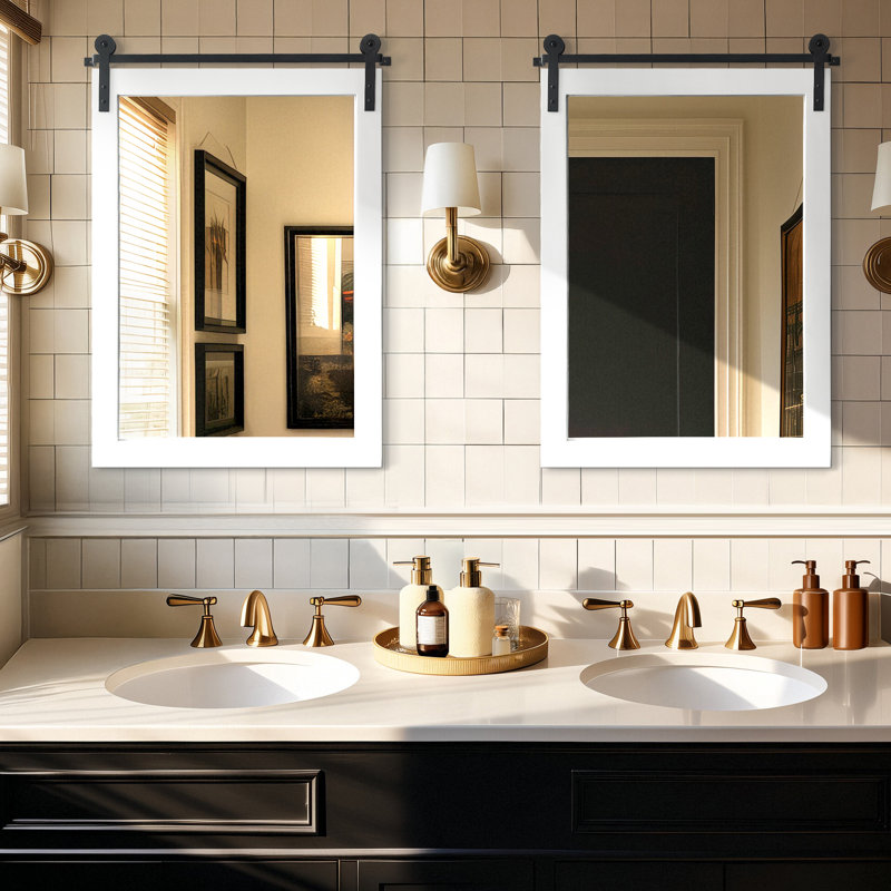 Miroir d'appoint mural, Blanc