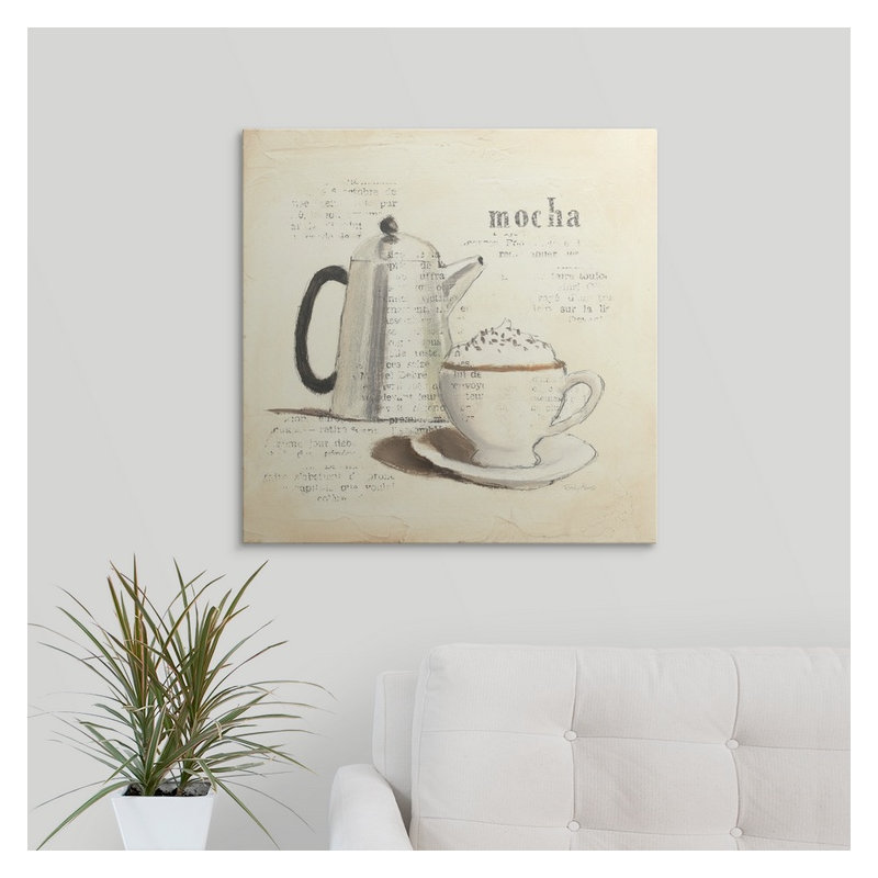 « i » par emily adams, impression Parisian Coffee, H 35 po x l 35 po x P 1,5 po, Toile