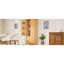 70 po - Armoire de salle à manger de luxe 70 po - Poignées et pieds en bois d'hévéa massif, 6 tablettes de porte, 3 tiroirs, grain naturel, tiroir coulissant classique avec tiroir en bois, compartiments internes, tablette réglable,