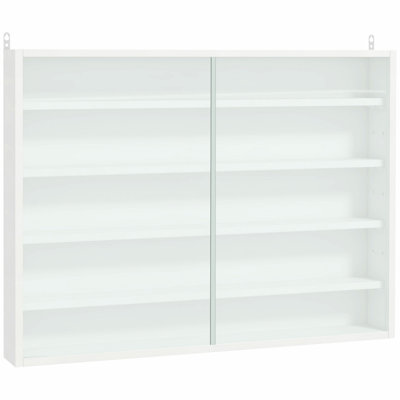Wall-Mounted Display Cabinet, Glass Display Cabinet With Doors And Adjustable Shelves, Accent Storage Cabinet For Home