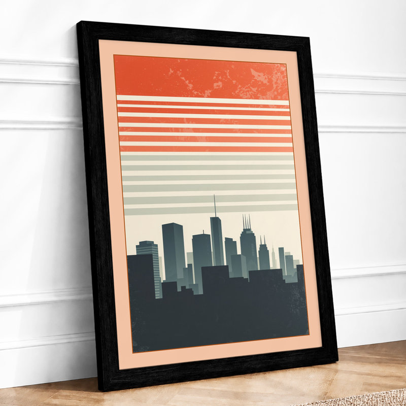 Skyline Minimalist - Framed Print, A1 - 84.1 x 59.4 cm, Black