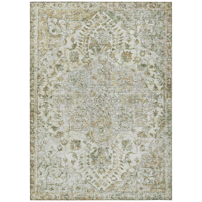 Machine Washable Indoor/Outdoor Jocelyn ACN2138 Global Rug, Rectangle 3' x 5'