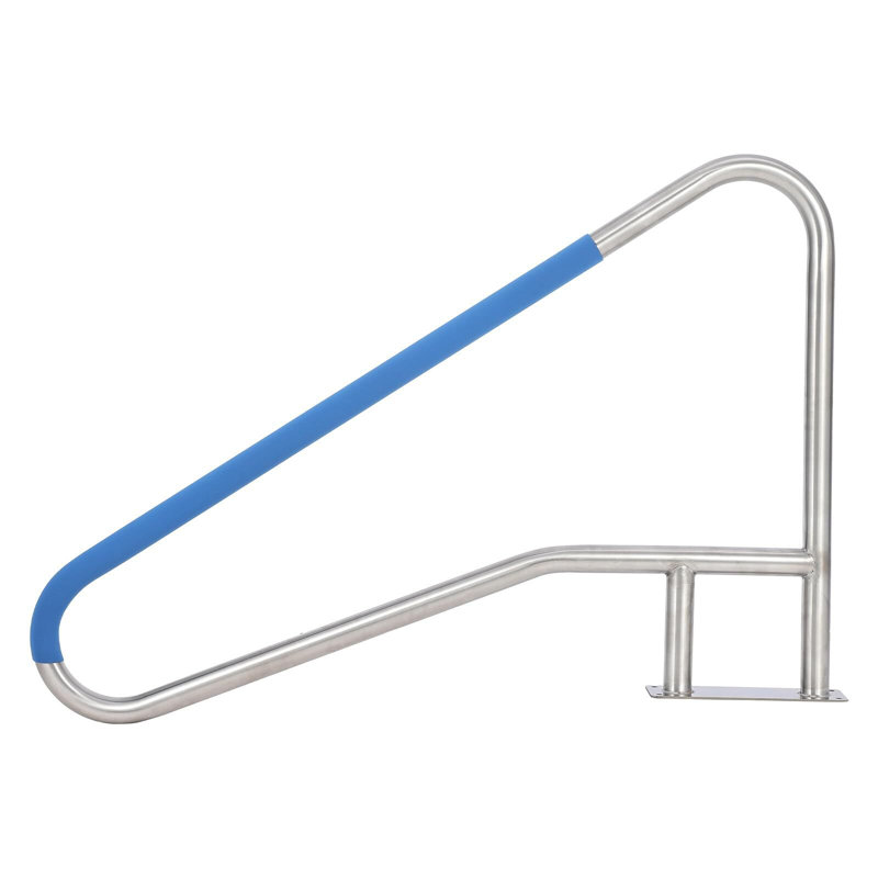 Barre d'escalier de piscine en acier inoxydable argenté 304, H 32 po x l 1 po x P 55 po