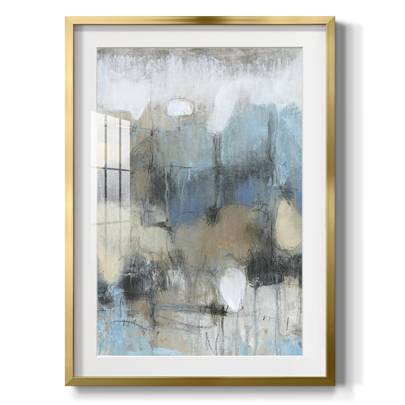 In The Moment II, White, Gold Framed Paper
