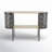 Oval Two-Toned 1 Shelf Console Table With Mesh Side Panels And Tabletop