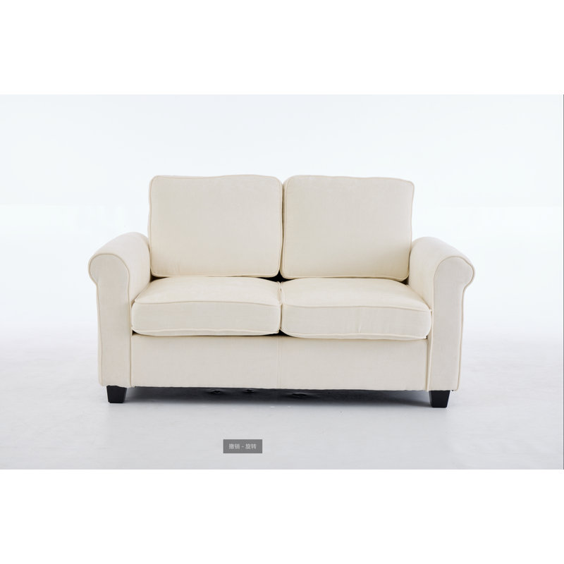 Ensemble de meubles de salon MCM 3 pièces avec accoudoirs arrondis en similicuir, Brown