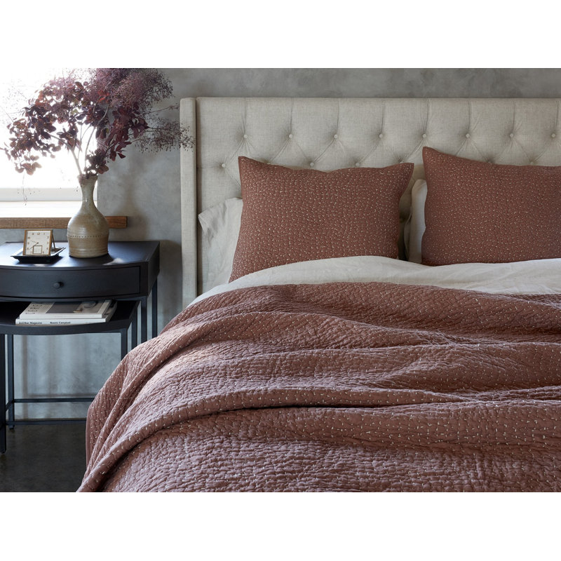 Pebbled Percale Quilt, King Quilt, Undyed