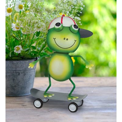 Statuaire de jardin en métal Skateboard