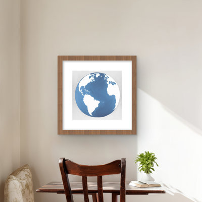 The Earth - Office Travel & Maps Framed Matted Print Decor