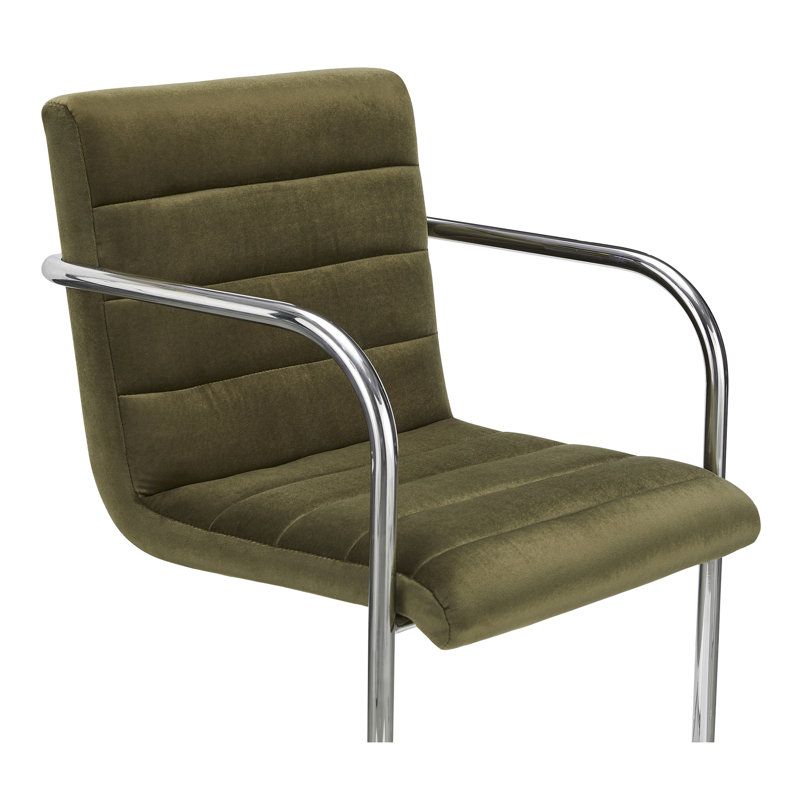 Pedro Dining Chair Green Mohair Set of Two, Green