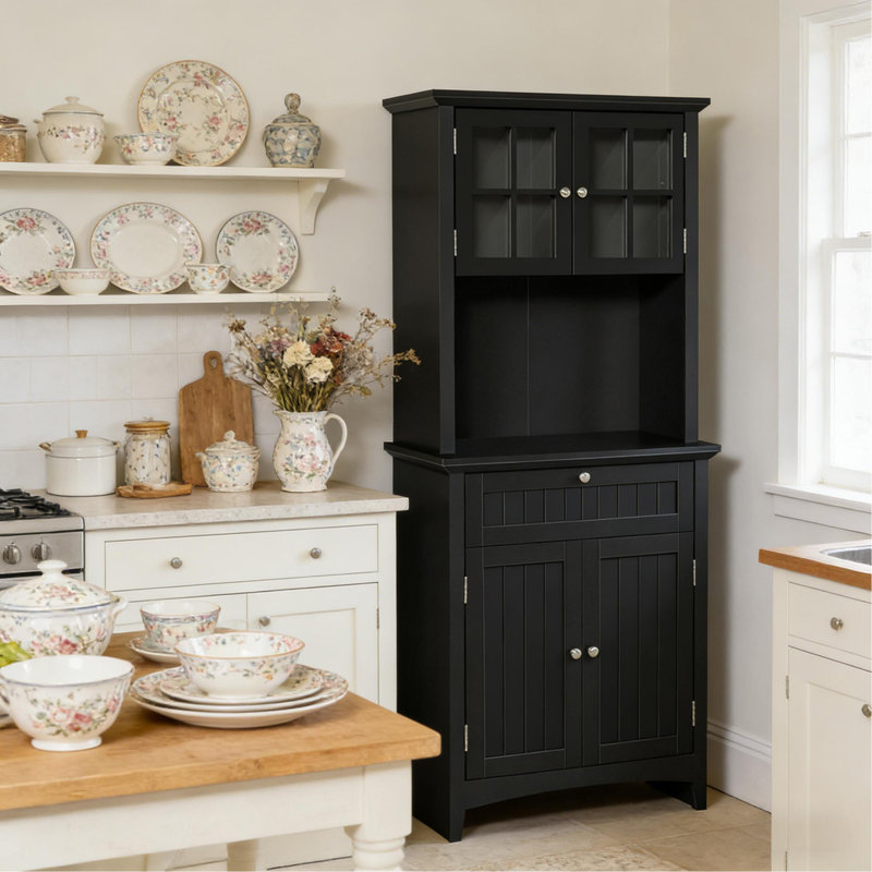 Armoire de rangement pour la maison, garde-manger de cuisine, Black