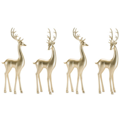 Modern Metallic Deer Figurine (Set of 4)