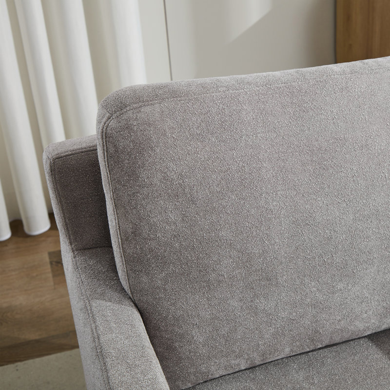 Slipcovered Swivel Accent Chair (Set of 2), Gray Polyester
