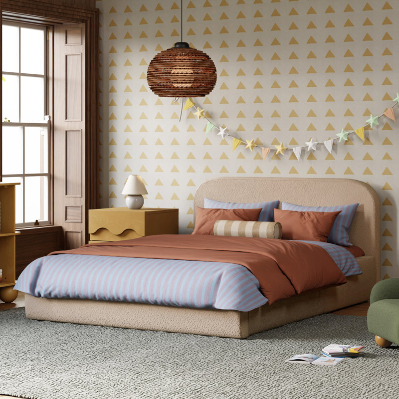 Nara Twin Bed, Chai Shearling, Full