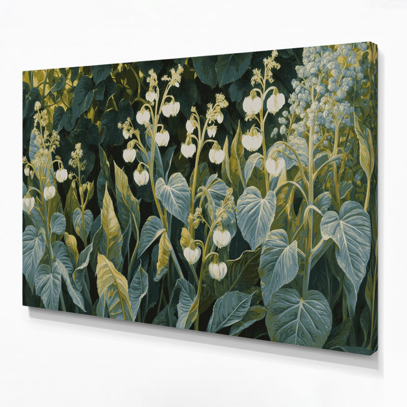 Art mural sur toile vert légumes et moutarde, H 12 po x l 18 po
