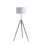 64" - 47" In Mid-Century Adjustable Tripod Silver Metal Floor Lamp