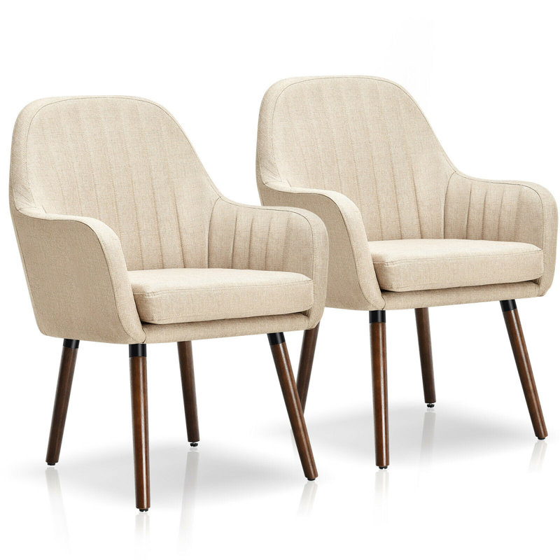Fauteuil capitonnÃ© Brownett, 24,5 po de largeur, Lin beige
