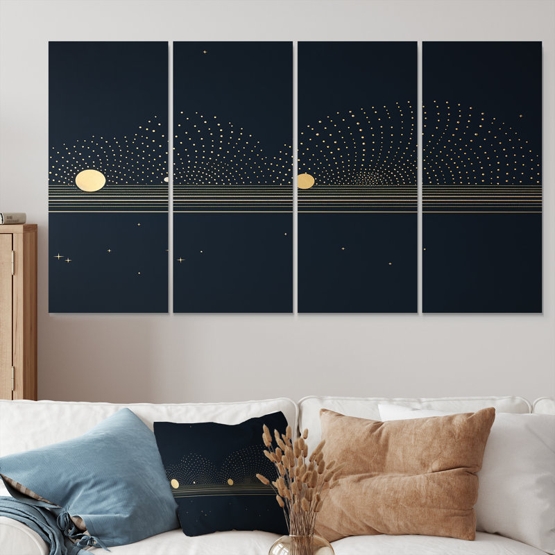 Sheffield - Minimalisme, paysage, art mural sur toile, 4 pièces, H 28 po x l 48 po