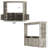 Large Storage Media Console With Open Shelves & Cabinets