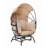 Sunnydaze Modern Luxury Egg Chair - Powder-Coated  Steel Frame with Polyester Cushion and Retractable Canopy -Taupe