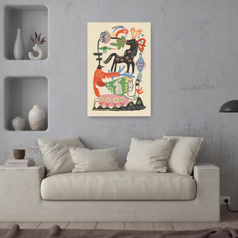 Impression d'art mural enchanté «Folk Art», 36" H x 24" W