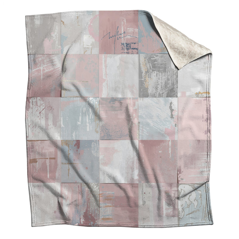 Pastel Abstract Patchwork Blankets, 60in W x 80in H