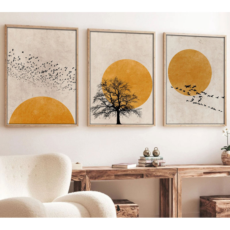 Élégantes peintures décoratives en panneau de fibres à densité moyenne (3 pièces), 8 x 12 pouces chacune | 100% panneau de fibres à densité moyenne avec une épaisseur de 0,1 pouce et 100% des cadres en bois massif avec une épaisseur de 1 pouce | Parfait pour le salon, la chambre à coucher et le bureau