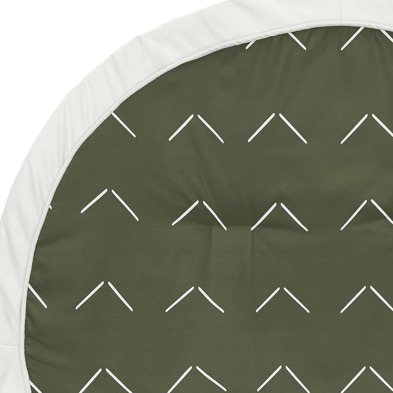 Tapis de jeu Diamond touffeté pour bébé par Sweet Jojo Designs, Blanc cassé / vert forêt
