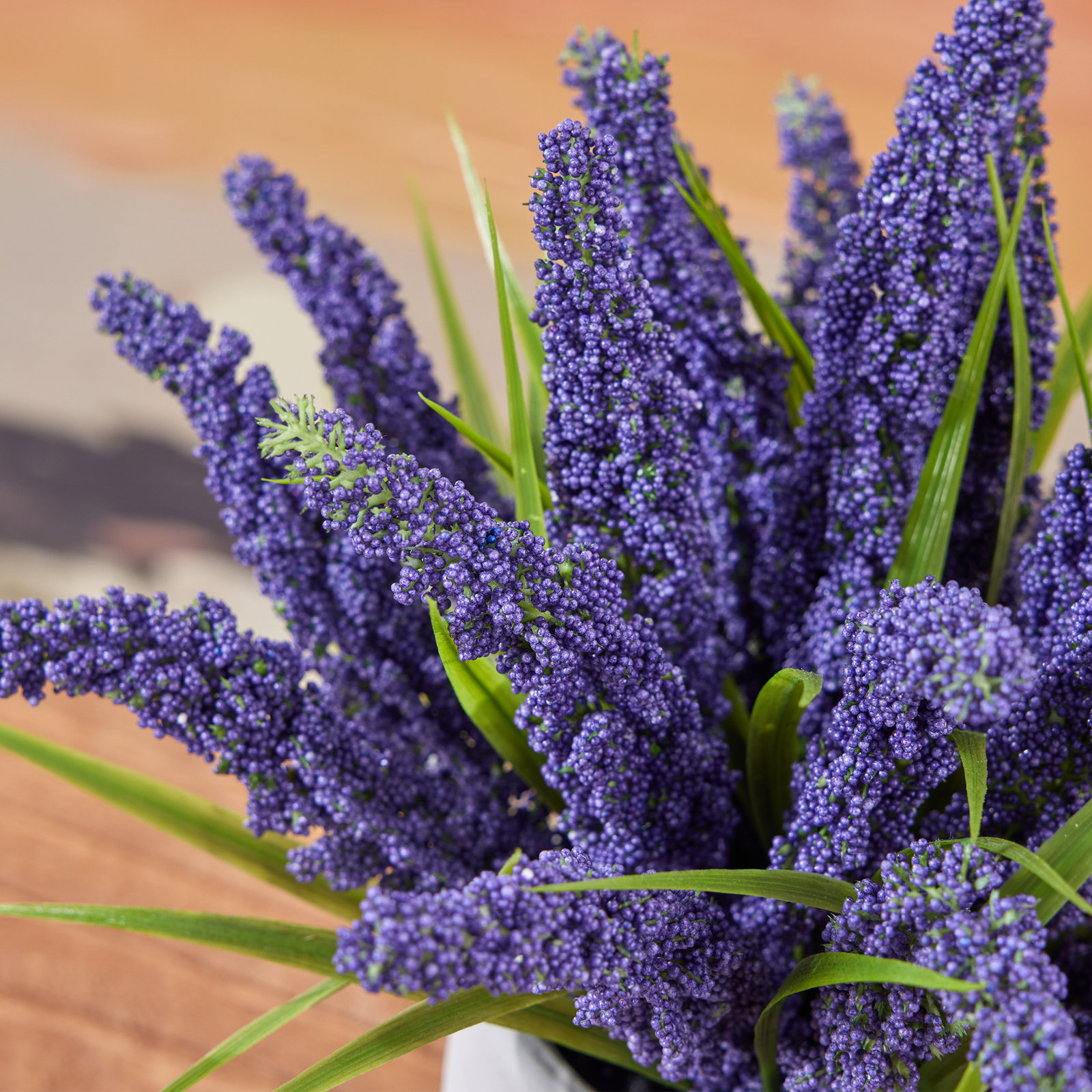 Artificial Lavender Plant In White Pot 12In - Faux Lavender Flowers With Realistic Purple Blooms, Potted Lavender For Farmhouse Bathroom Desk Home Decor Gift