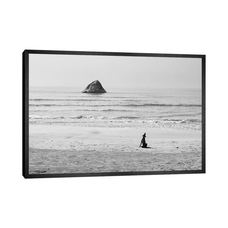Baying Rocks 1 Piece Wall Art on Canvas, 66.04cm H x 101.6cm W x 3.81cm D, Black Floater Framed