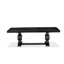 L'ensemble de cuisine 7 pièces se compose d'une table de salle à manger rectangulaire et de 6 chaises de salle à manger en tissu de lin sable clair avec des pieds noirs - finition sablée-299625725-269508007-299625722