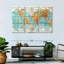 «Globe World Map», ensemble de 3 reproductions sur toile par Tess P-1636513152