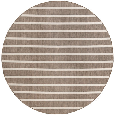  Positano 12' x Round Natural Ivory Modern Rug