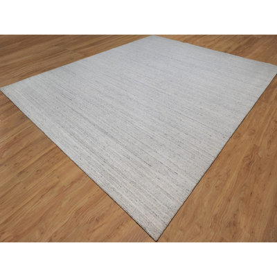 Tapis oriental tissé à la main 12 pi x 12 pi gris, 12 pi x 15 pi, gris foncé, en laine naturelle, texturé, surdimensionné