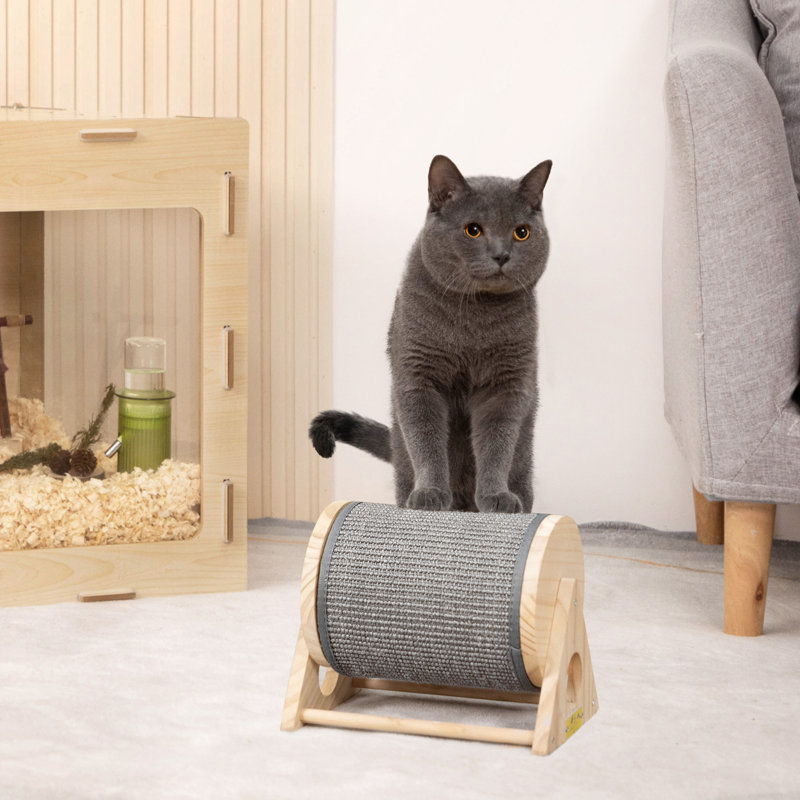 Grattoir rotatif pour chat avec cloche / herbe à chat Casea