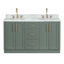   Ensemble de meuble-lavabo ovale double 61 po avec comptoir en marbre blanc de Carrare Kayleigh 61 po-310956732-310956733